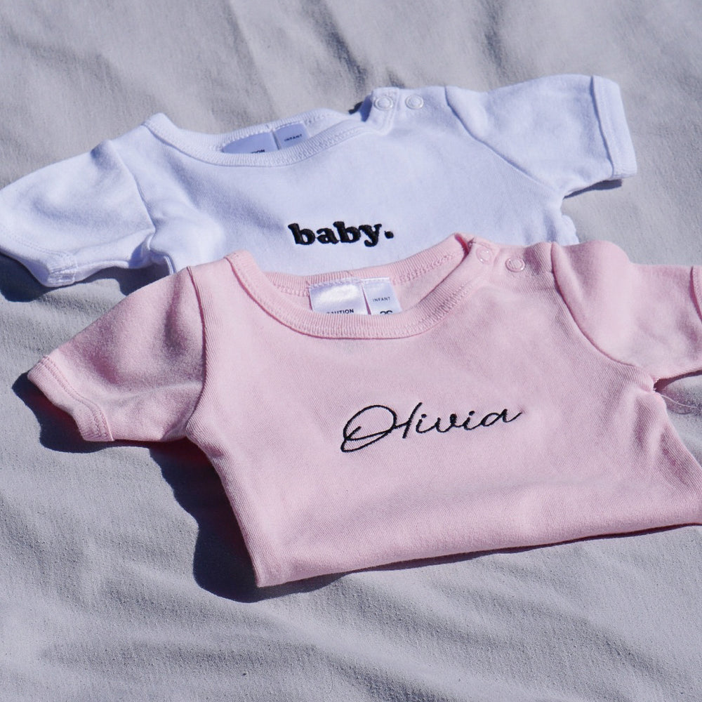 
                  
                    CUSTOM TEXT | BABY S/S ONESIE
                  
                