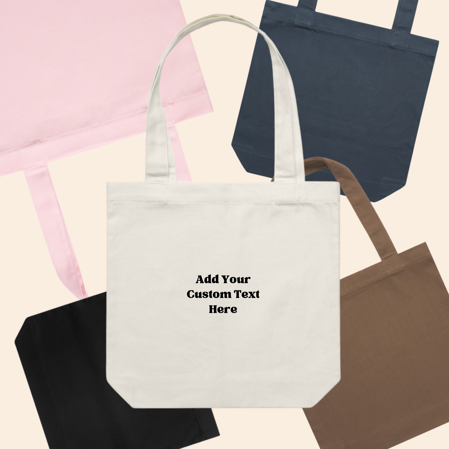 CUSTOM TEXT | Carrie Tote Bag