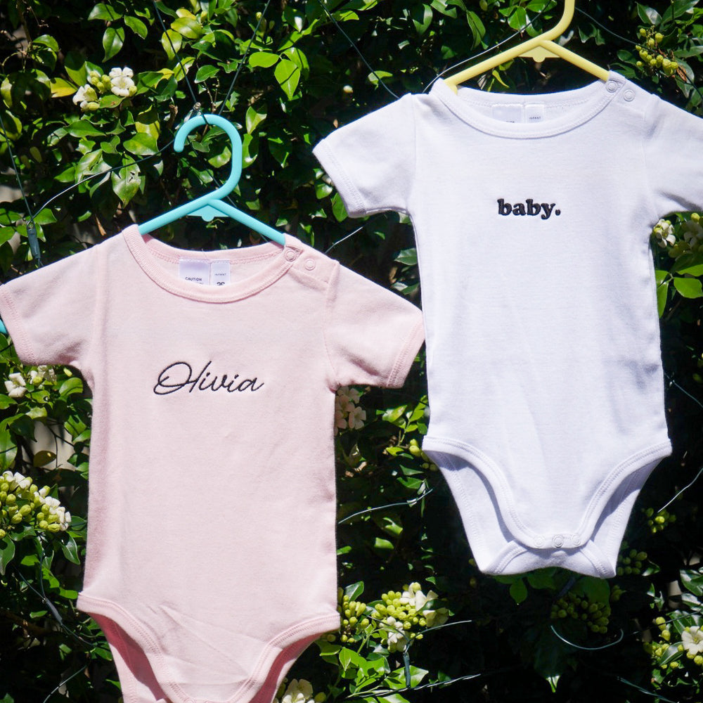 CUSTOM TEXT | BABY S/S ONESIE